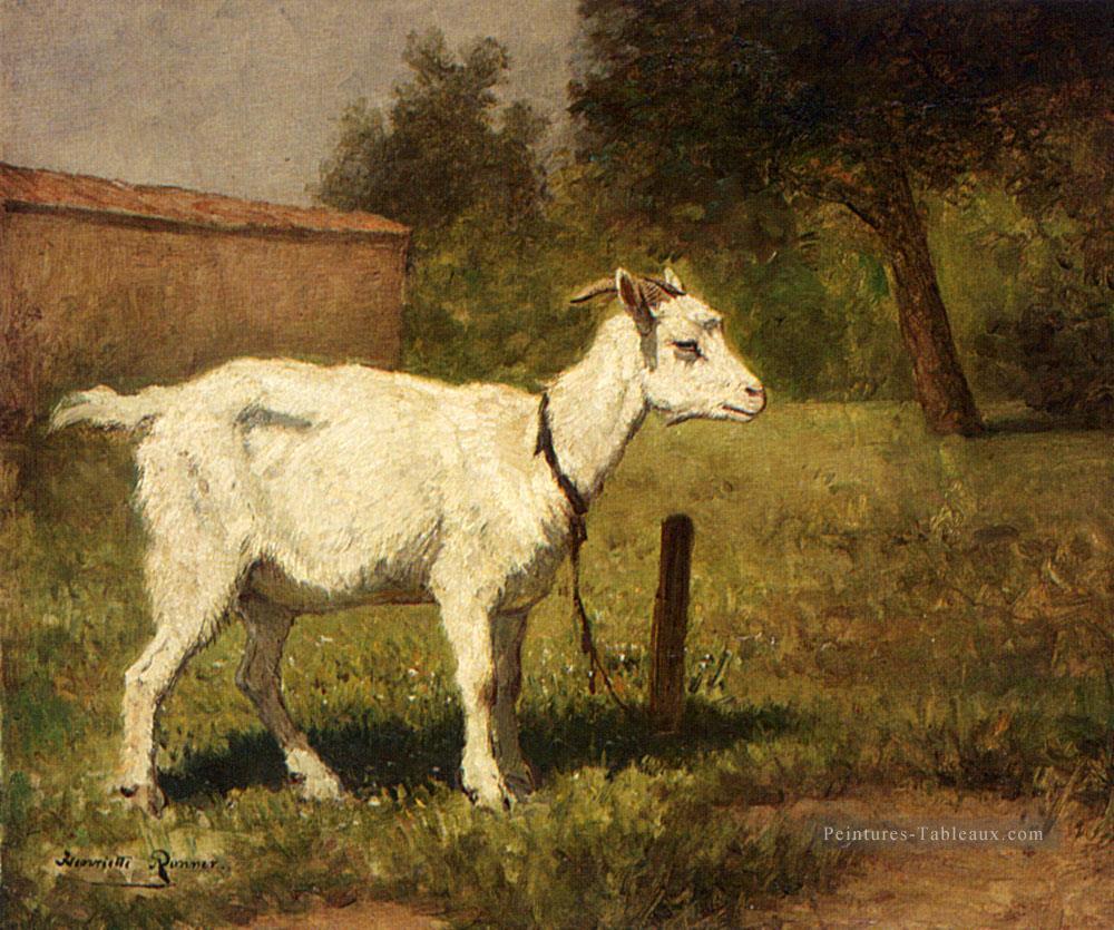 Une chèvre dans une prairie moutons animal Henriette Ronner Knip Peintures à l'huile